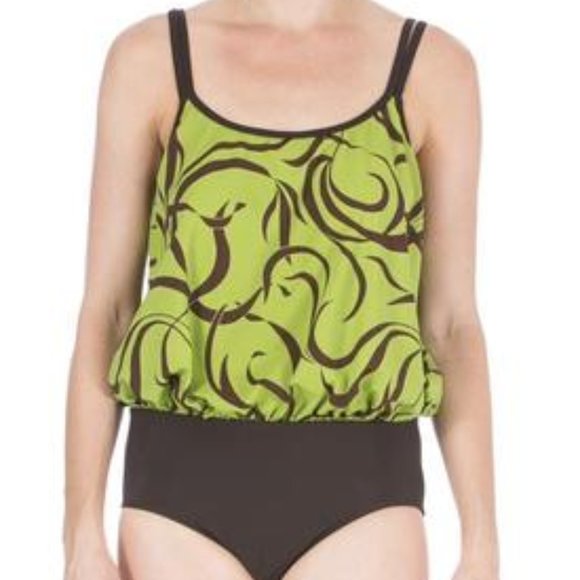 NWT FULL COVERAGE BLOUSON ONE-PIECE SWIMSUIT  -10 - Picture 4 of 6